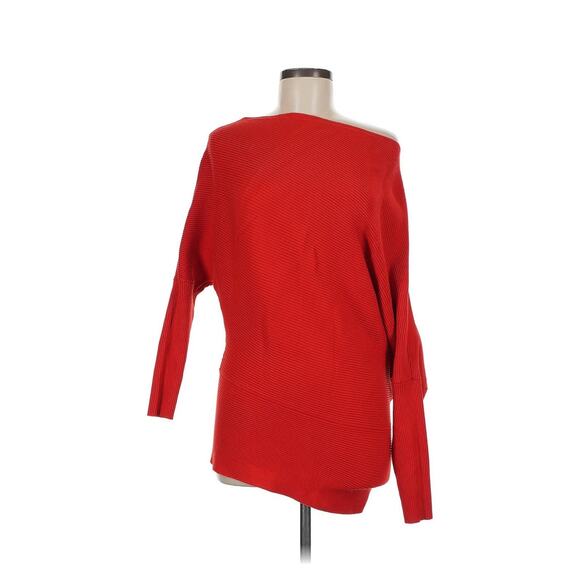 REISS Lorna Asymmetric Drape Knitted Top Red Size Large - Picture 2 of 4